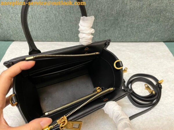 Replica Valentino One Stud Top Handle Bag In Black Nappa Leather 8