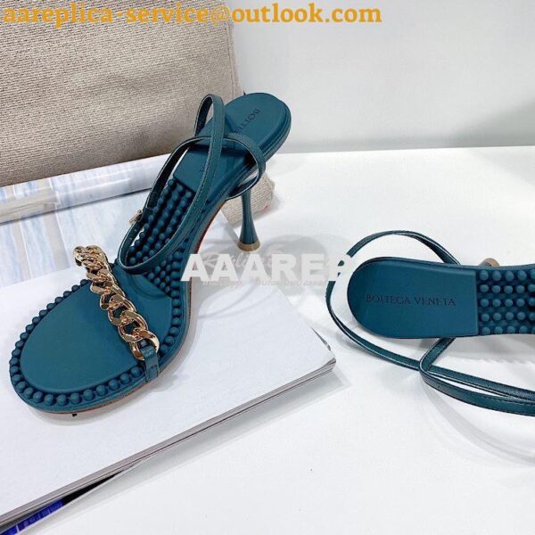 Replica Bottega Veneta BV Dot Leather Sandals 667178 Blue 9