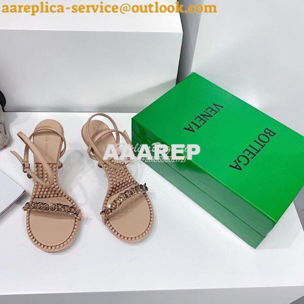 Replica Bottega Veneta BV Dot Leather Sandals 667178 Nude 3