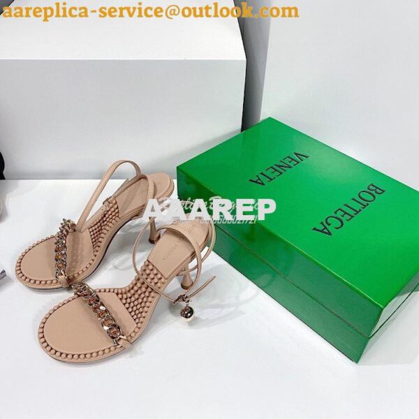 Replica Bottega Veneta BV Dot Leather Sandals 667178 Nude 4