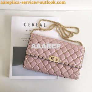 Replica Valentino Garavani Rockstud Spike Gold Chain Bag Pink