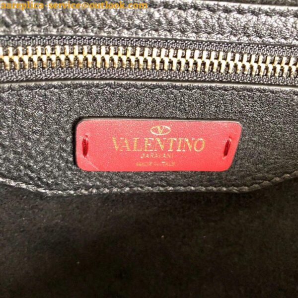 Replica Valentino Rockstud Large Shopping Bag In Black Leather 8