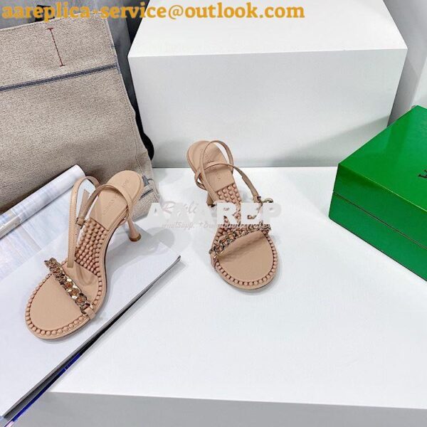 Replica Bottega Veneta BV Dot Leather Sandals 667178 Nude 5