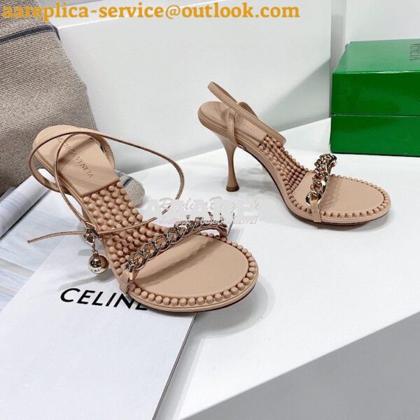 Replica Bottega Veneta BV Dot Leather Sandals 667178 Nude 6