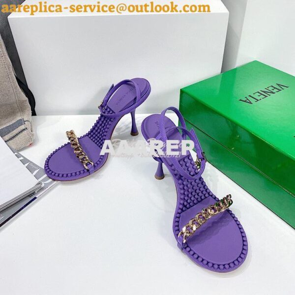 Replica Bottega Veneta BV Dot Leather Sandals 667178 Purple 4