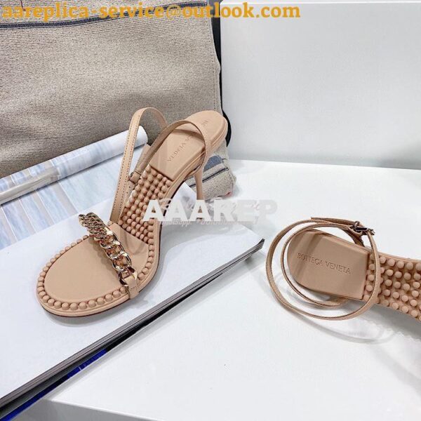 Replica Bottega Veneta BV Dot Leather Sandals 667178 Nude 7