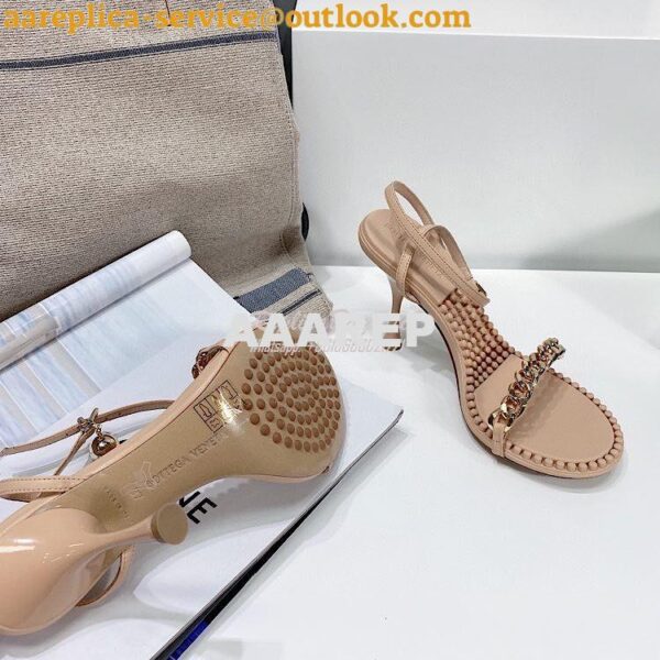 Replica Bottega Veneta BV Dot Leather Sandals 667178 Nude 10