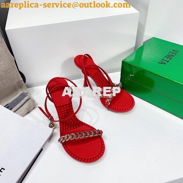 Replica Bottega Veneta BV Dot Leather Sandals 667178 Red 3