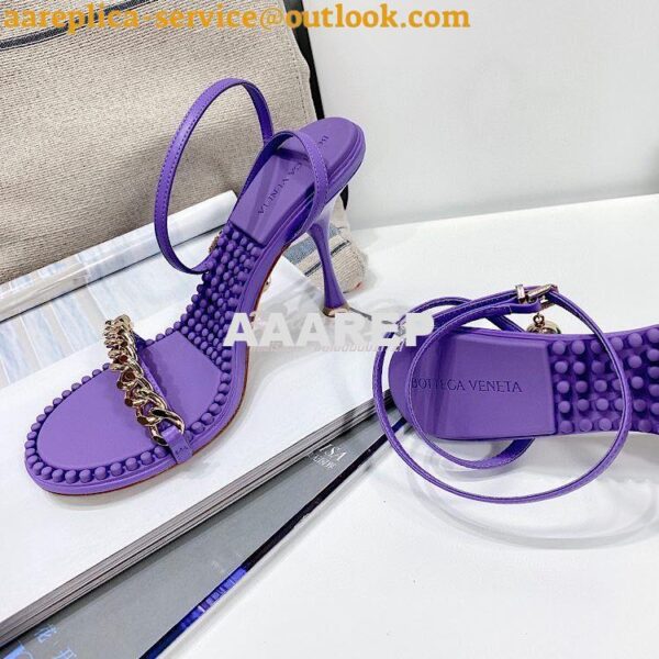 Replica Bottega Veneta BV Dot Leather Sandals 667178 Purple 8