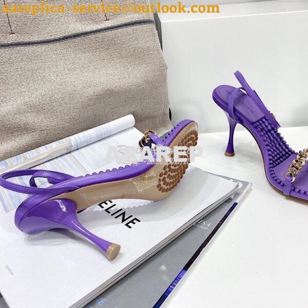 Replica Bottega Veneta BV Dot Leather Sandals 667178 Purple 9