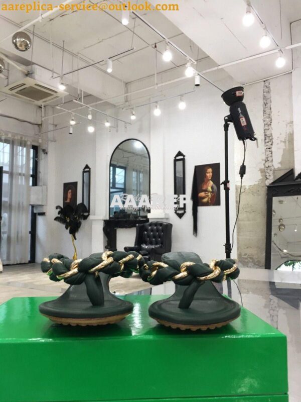 Replica Bottega Veneta BV Dot Sandals 659002 Green 6