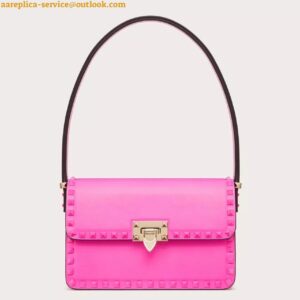 Replica Valentino Rockstud23 Shoulder Bag in Pink Calfskin 2