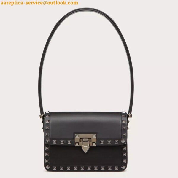 Replica Valentino Rockstud23 Small Shoulder Bag in Black Calfskin 3