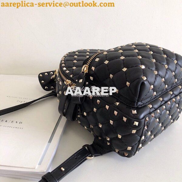 Replica Valentino Garavani Rockstud Spike Mini Leather Backpack Black 6