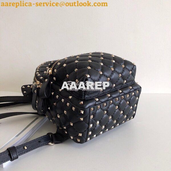 Replica Valentino Garavani Rockstud Spike Mini Leather Backpack Black 7