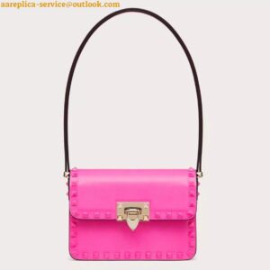 Replica Valentino Rockstud23 Small Shoulder Bag in Pink Calfskin