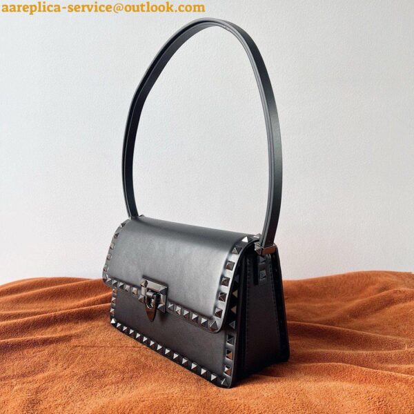 Replica Valentino Rockstud23 Shoulder Bag in Black Calfskin 11