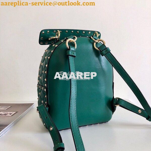 Replica Valentino Garavani Rockstud Spike Mini Leather Backpack Green 7