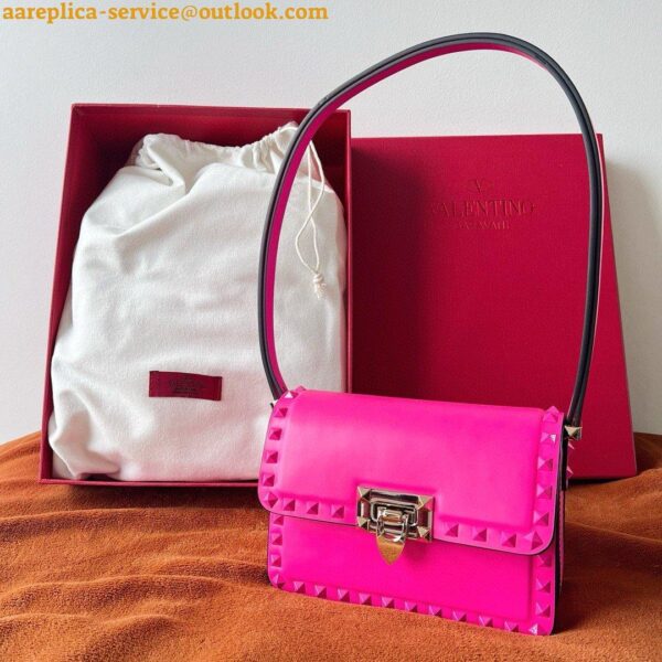 Replica Valentino Rockstud23 Small Shoulder Bag in Pink Calfskin 5