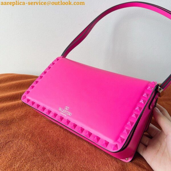 Replica Valentino Rockstud23 Shoulder Bag in Pink Calfskin 9