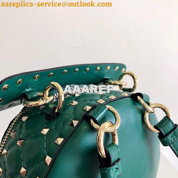 Replica Valentino Garavani Rockstud Spike Mini Leather Backpack Green 8