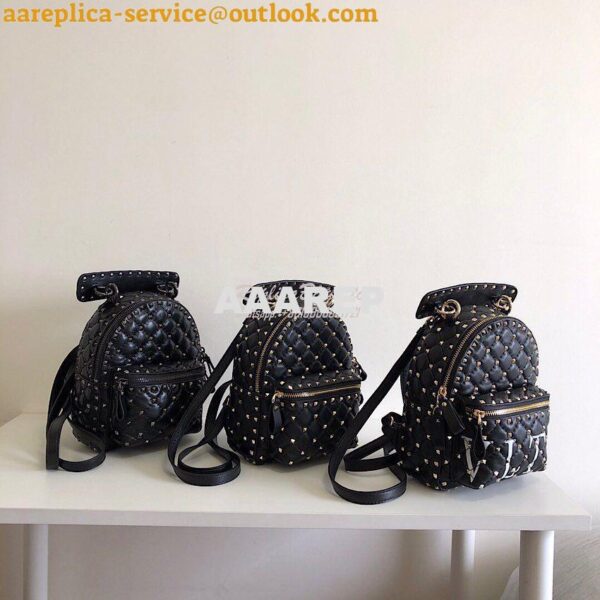 Replica Valentino Garavani Rockstud Spike Mini Leather Backpack Black 11