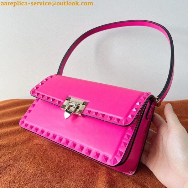 Replica Valentino Rockstud23 Shoulder Bag in Pink Calfskin 10