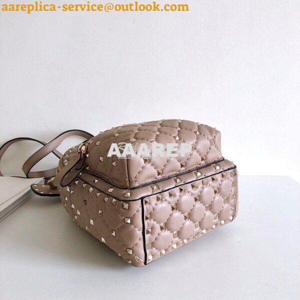 Replica Valentino Garavani Rockstud Spike Mini Leather Backpack Nude 9