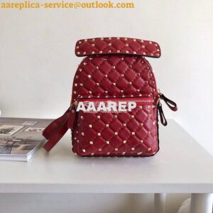 Replica Valentino Garavani Rockstud Spike Mini Leather Backpack Red