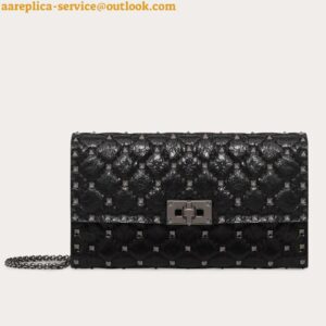 Replica Valentino Rockstud Spike Crossbody Clutch Bag In Crinkled Lambskin