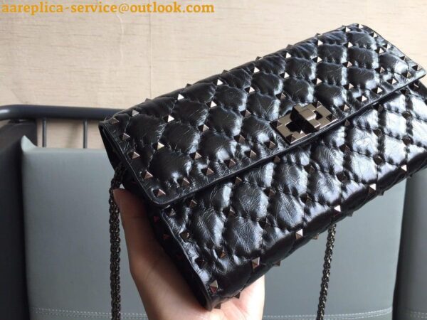 Replica Valentino Rockstud Spike Crossbody Clutch Bag In Crinkled Lambskin 8