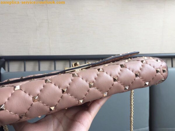 Replica Valentino Rockstud Spike Crossbody Clutch Bag In Poudre Lambskin 8