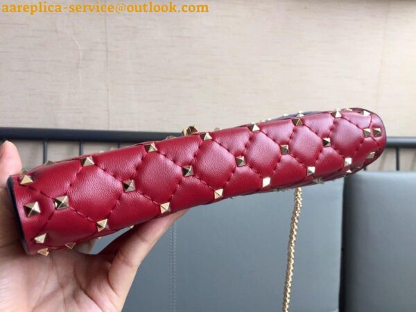 Replica Valentino Rockstud Spike Crossbody Clutch Bag In Red Lambskin 3