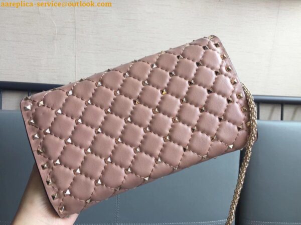 Replica Valentino Rockstud Spike Crossbody Clutch Bag In Poudre Lambskin 11