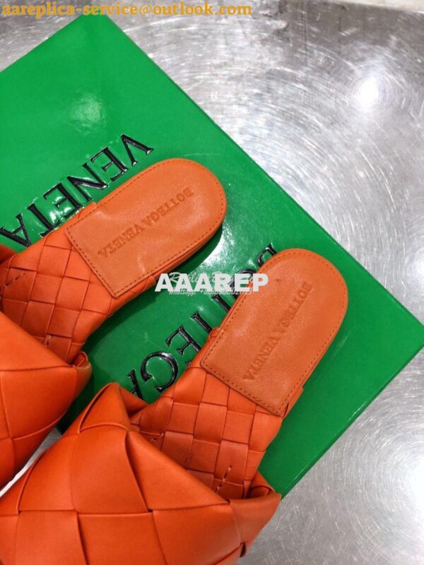 Replica Bottega Veneta BV Lido Flat Sandals 608853 Orange 9