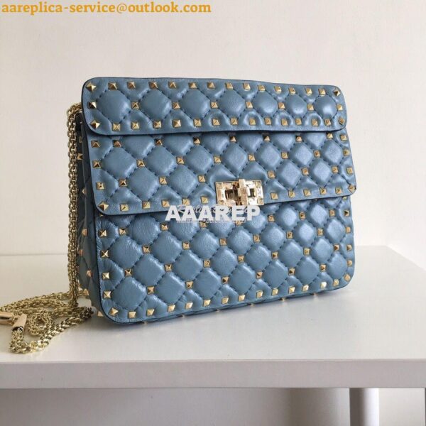 Replica Valentino Garavani Rockstud Spike Quilted Leather Chain bag in 4