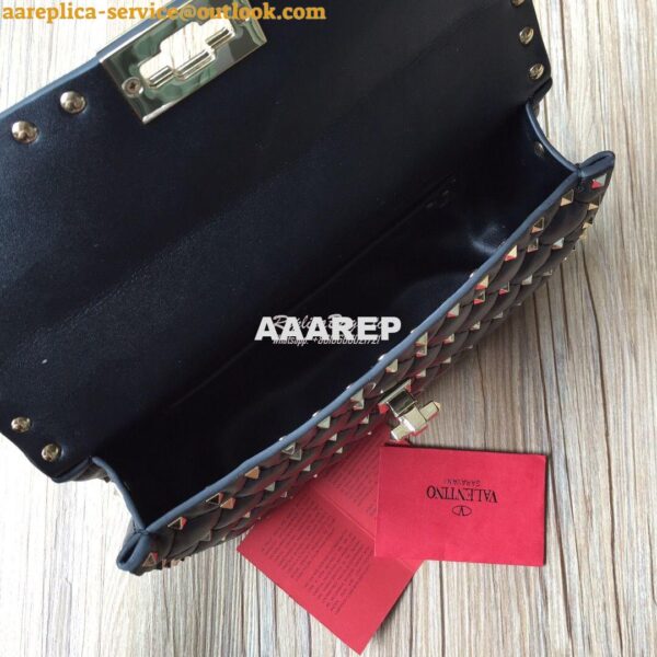 Replica Valentino Garavani Rockstud Spike Quilted Leather Chain bag Bl 10