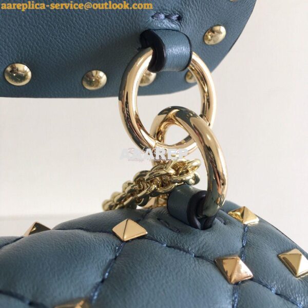 Replica Valentino Garavani Rockstud Spike Quilted Leather Chain bag in 7