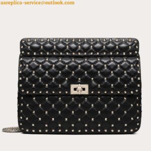 Replica Valentino Rockstud Spike Large Bag In Black Nappa Lambskin