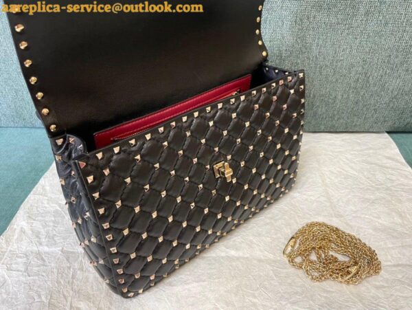 Replica Valentino Rockstud Spike Large Bag In Black Nappa Lambskin 8