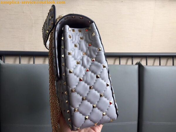 Replica Valentino Rockstud Spike Large Bag In Blue Nappa Lambskin 5