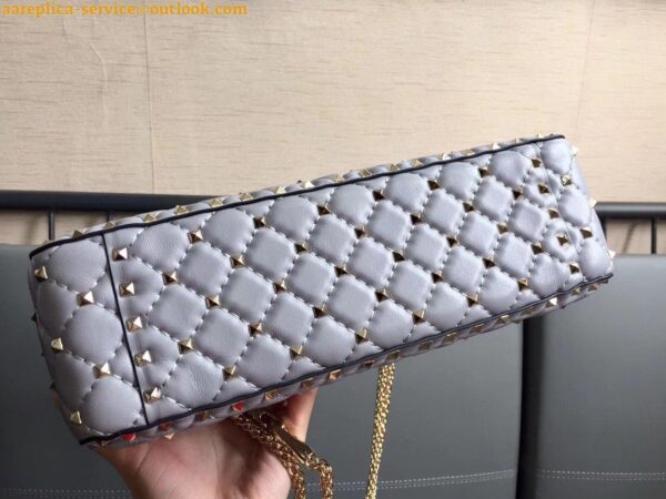 Replica Valentino Rockstud Spike Large Bag In Blue Nappa Lambskin 10