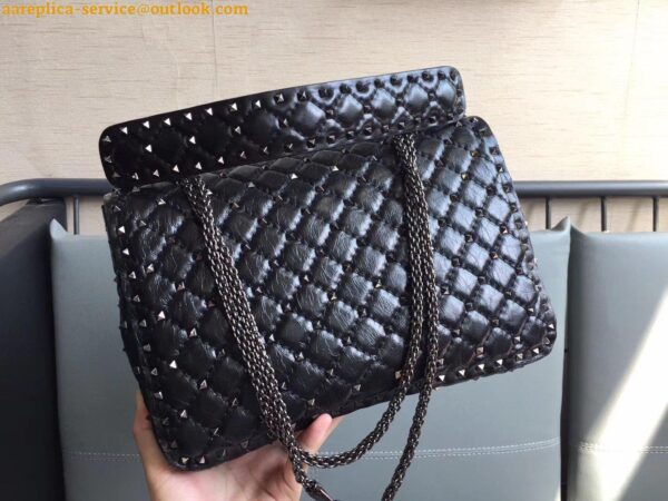 Replica Valentino Rockstud Spike Large Bag In Crinkled Nappa Lambskin 5