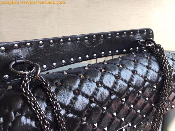 Replica Valentino Rockstud Spike Large Bag In Crinkled Nappa Lambskin 8