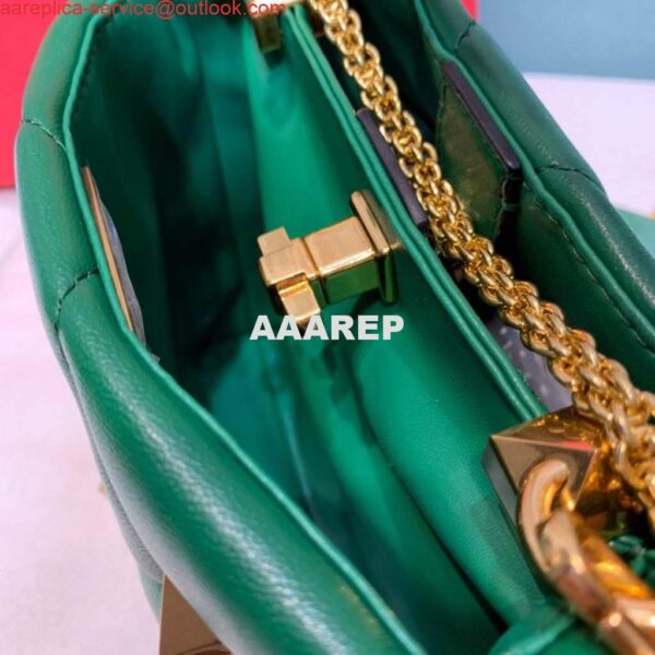 Replica Valentino 0097S Small Roman Stud The Handle Bag In Nappa Green 8