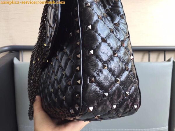 Replica Valentino Rockstud Spike Large Bag In Crinkled Nappa Lambskin 10