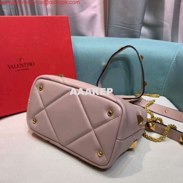 Replica Valentino 0097S Small Roman Stud The Handle Bag In Nappa Nude 5