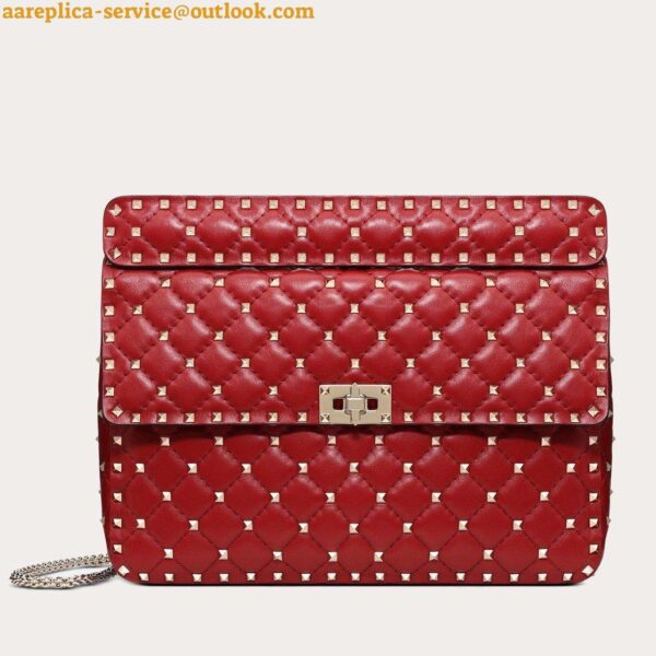 Replica Valentino Rockstud Spike Large Bag In Red Nappa Lambskin 9