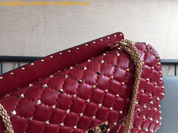 Replica Valentino Rockstud Spike Large Bag In Red Nappa Lambskin 10