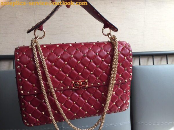 Replica Valentino Rockstud Spike Large Bag In Red Nappa Lambskin 12